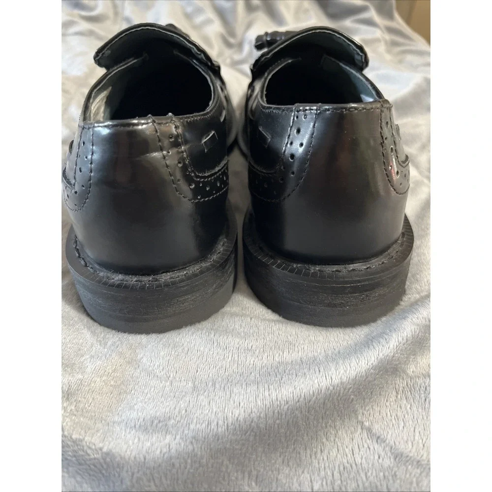 Executive Imperials Tassel Loafers Mens‎ 10E Black Leather Wingtip Dress Shoes